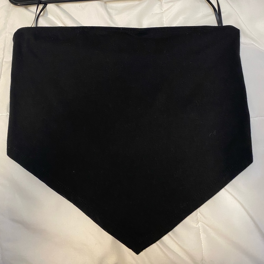 Black Strapless Bandana Top, size M.